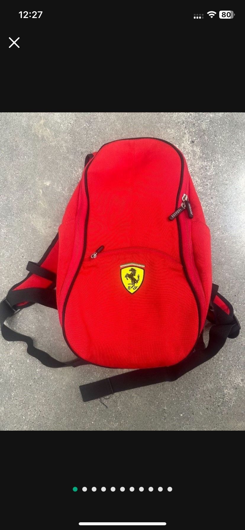 ✖️RARE Authentic Ferrari Backpack / Travel Sports Bag / Luggage✖️
