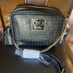 Black Studded Itzy Ritzy Cross Body Diaper Purse 