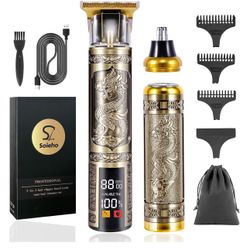 Professional Hair Clippers for Men,T-bar Trimmer and Cordless Electric Shaver, Nose Hair Trimmer, Men's Hair Clipper and Shaver Set, Rechargeable Home