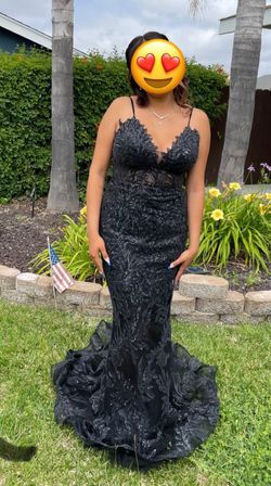Charcoal Prom Dress With Small Train Size 8