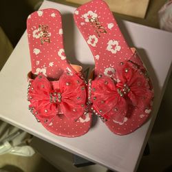 Pink Girl High Heel Slipper Kids Size 11