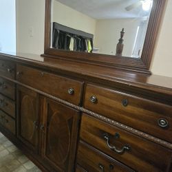 Dresser And One Nightstand - Broyhill Village Tapestry Collection 