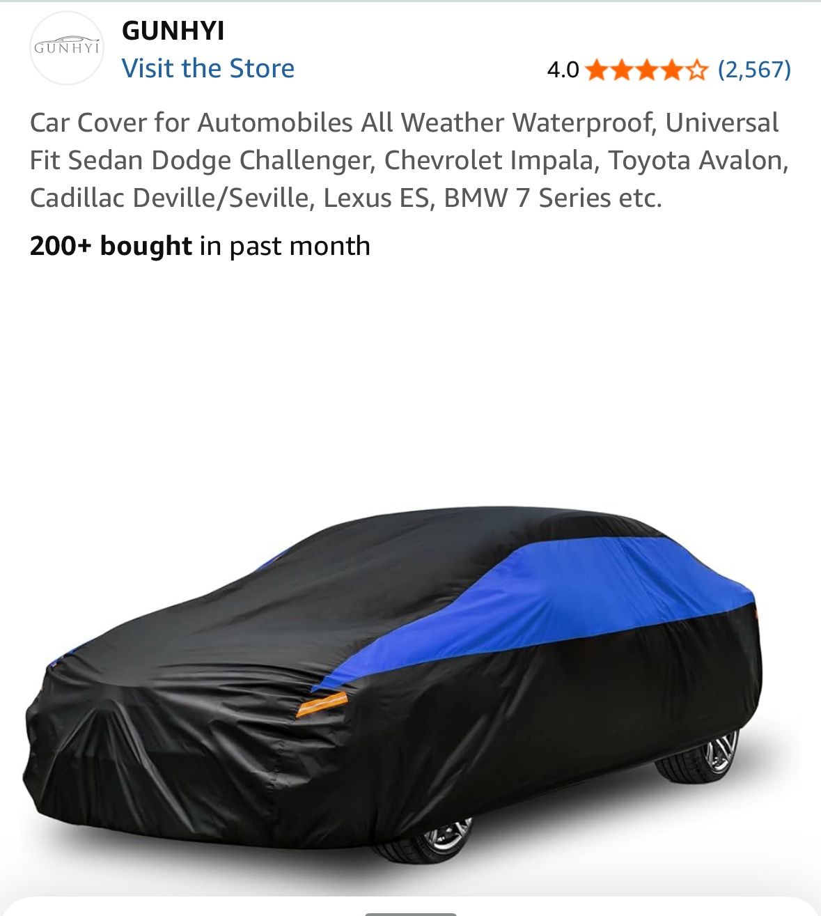 Brand New Car Cover Never Used