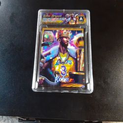 Kobe Bryant 2024 Slab Gold Cracked Ice REFRACTOR Original Art Novelty Card 