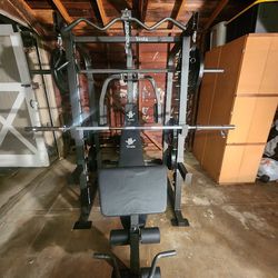 | Smith Machine 2001 | Squat Rack | 230lbs Bumper Weight Plates | Multi-Use Adj Bench | Barbell | Gym Equipment | Fitness | Excercise | FREE DELIVERY 