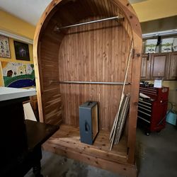 Incredible Cedar Armoire. Doors Are Wrapped Up. Excellent Condition. Pick Up Only As Is.