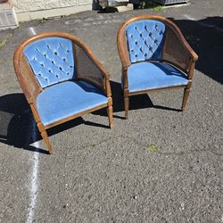 (2) MCM Barrel Chairs