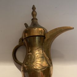 Middle Eastern Dallah Coffee Pot Turkish Arabic  Brass Vintage