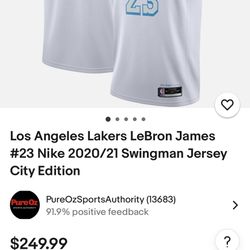 Lakers jersey size Medium 2021 Used 110$