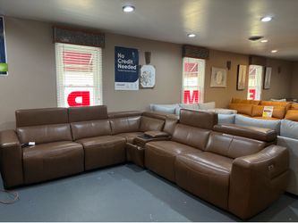 New Leather Reclining Sectional