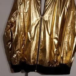 Gold Lame Bomber Jacket Size 2X NWT