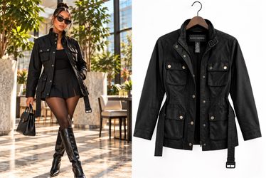 Banana Republic Black Military Utility Jacket