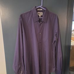 Mens  Fitted Lavender Long Sleeve Shirt