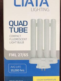 Ciara Lighting Quad Tube Compact Fluorescent Light Bulb | FML 27/65 | NEW