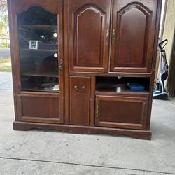 Traditional Wood Media Armoire & Display Cabinet FREE WITH PICK UP