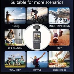 Rechargeable Vlogging Portable Action Camera Swivel Head 360 Rotation