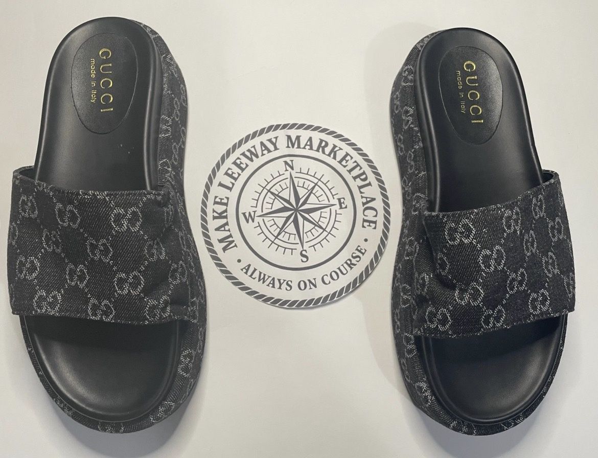 Gently worn GUCCI Sandals for Women EU41/ US 10/ 10.5 Black Gray