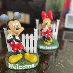 Mickey And Minnie Outdoor 7 Inch Lawn Ornaments