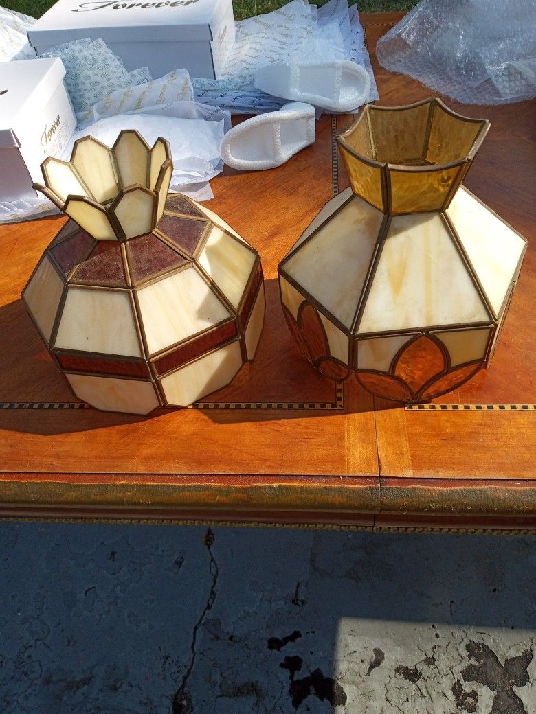 Pair Of Tiffany Style Vintage Shades