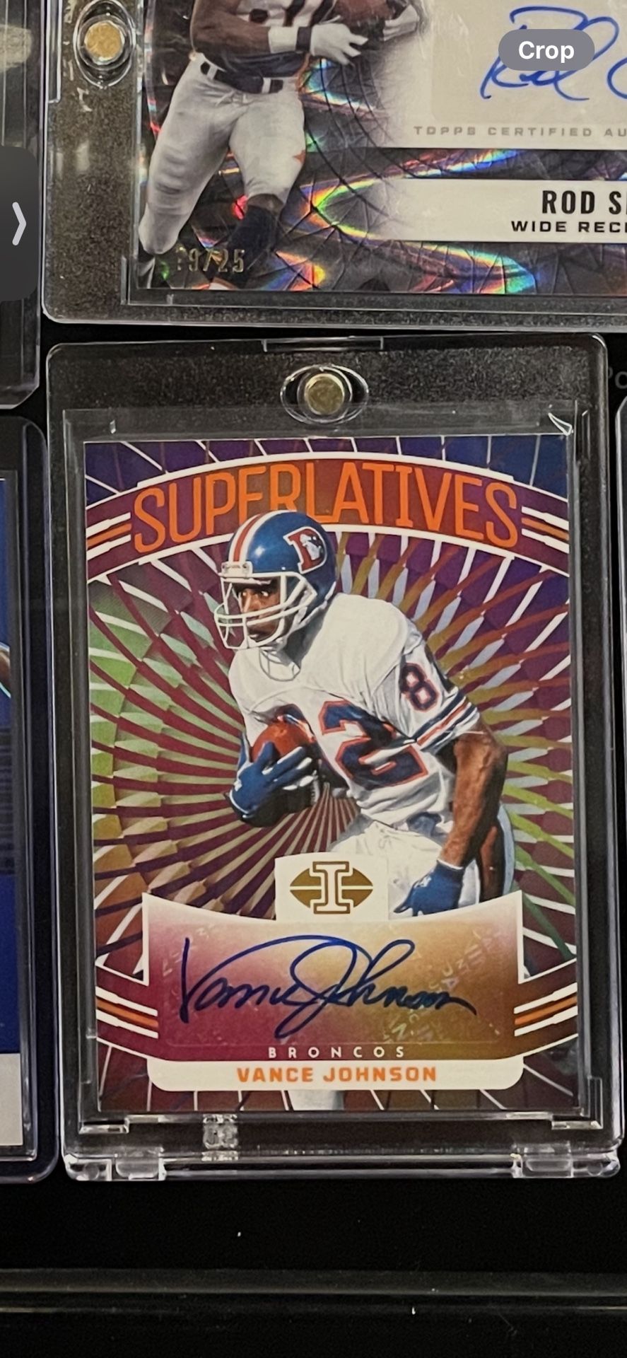Vance Johnson Denver Broncos Superlatives Autograph Card