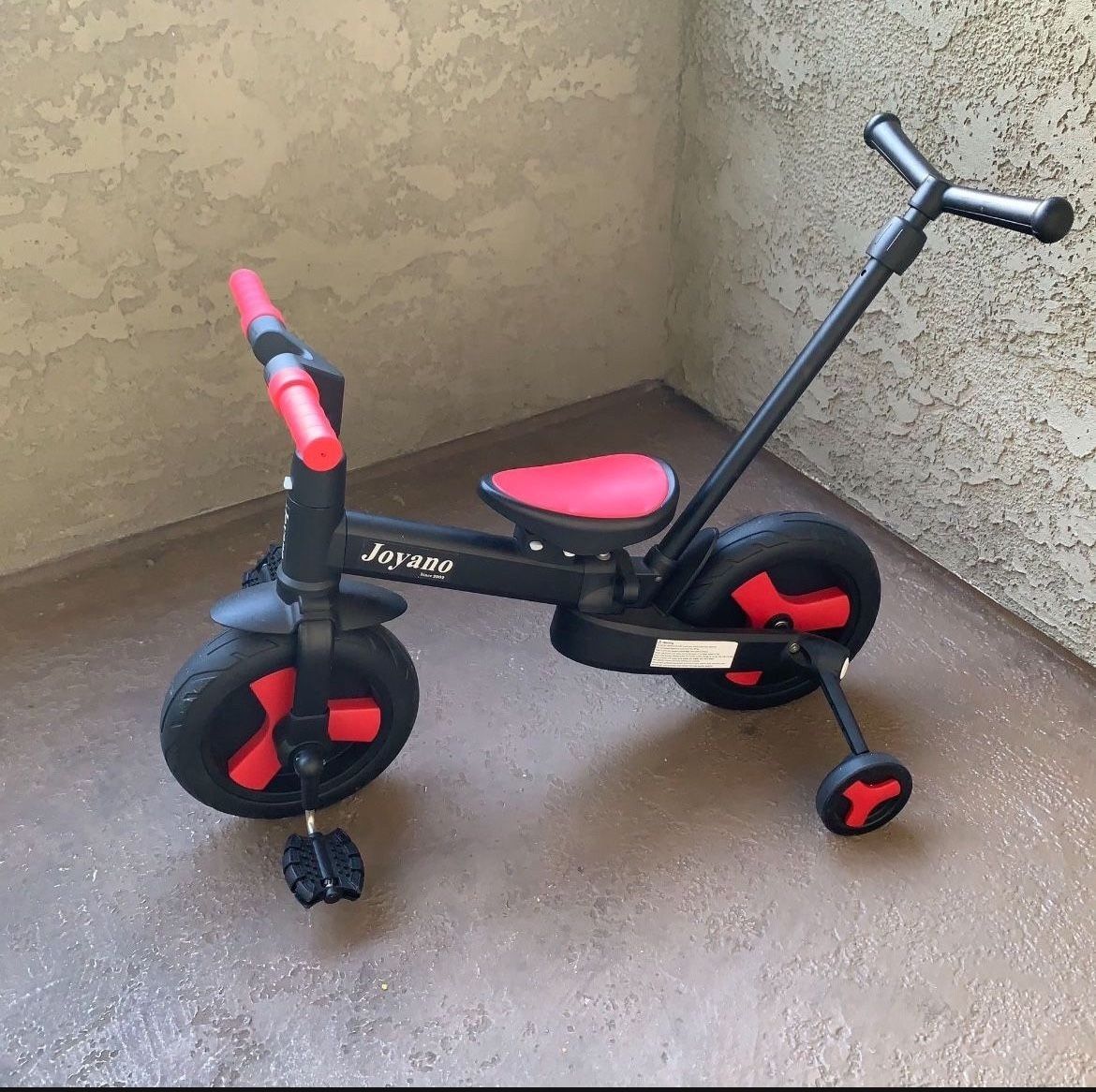 Joyano- 5-in-1 Kids Tricycle/Balance Bike/Push Bike with Pushbar for 2-6 Yrs Kids