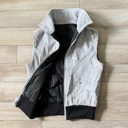 Vintage 70’s ROBBE Ski Wear Grey Corduroy Reversible Puffer Vest Jacket