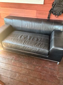 Black leather couch