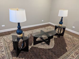 Glass Top Coffee Table + End Tables