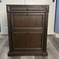 Restoration Hardware Nightstand with Pull-Out Desk – Solid Wood, 2 Drawers