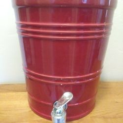 Red Ceramic Pot W/Spigot