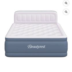 Beautyrest Headboard Luxarest 24" Queen Size Raised Air Mattress with Built-in Pump