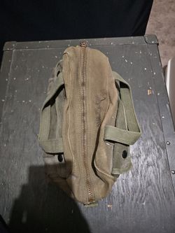 Vintage US Military Army OD Green Canvas Tool Pouch Bag