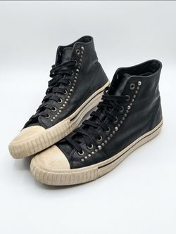 Black leather Converse serial number fB0069 W2A864B001 32 11M