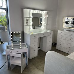 Vanity Tables, LED Mirrors, Shelves, Dressers, Organizers & Bundle Sets