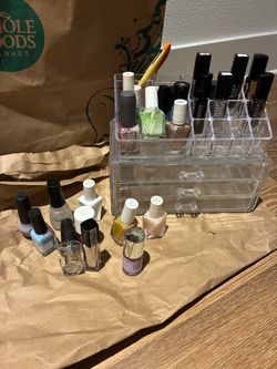 Make up organizer and nail polish