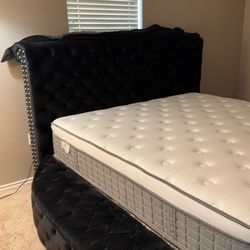 Cali King Bed with brand new mattress and box spring