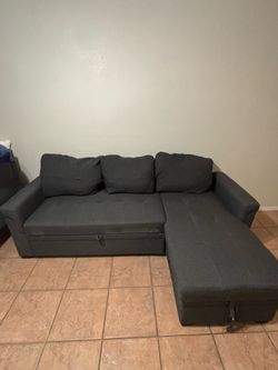 Gray Pull-Out Sofa Bed