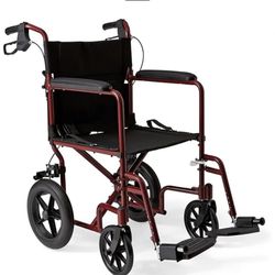 Medline Medical Transport Wheel Chair Hand Brakes Brand New In Box Footrest Light Weight Wheel Chair 