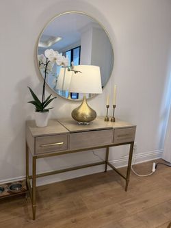 Elegant Vanity / Console Table – Modern Gold Accent