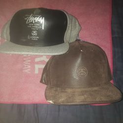 (2) Stussy Hats Brown Black Strapback