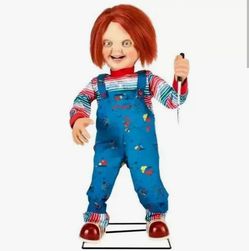 3.5 ft animated chuckle doll halloween prop
