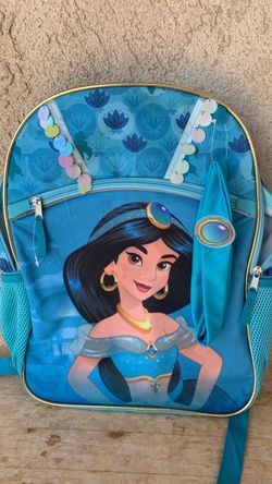 DISNEY JASMINE PRINCESS BACKPACK WITH JASMINE TOYS ,JASMINE PAINT SET