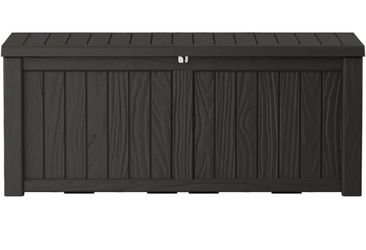 New in box-Outdoor Storage Box Waterproof, 150 Gallon Lockable Resin Deck Box Large, Patio Storage Bin for Pool Accessories Cushion Furniture, Garden 