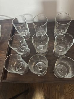 Dessert glass clear, nine of them