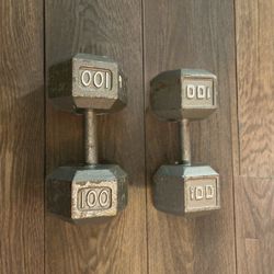 Pair of 100 lb Hex Dumbbells – 200 lbs Total