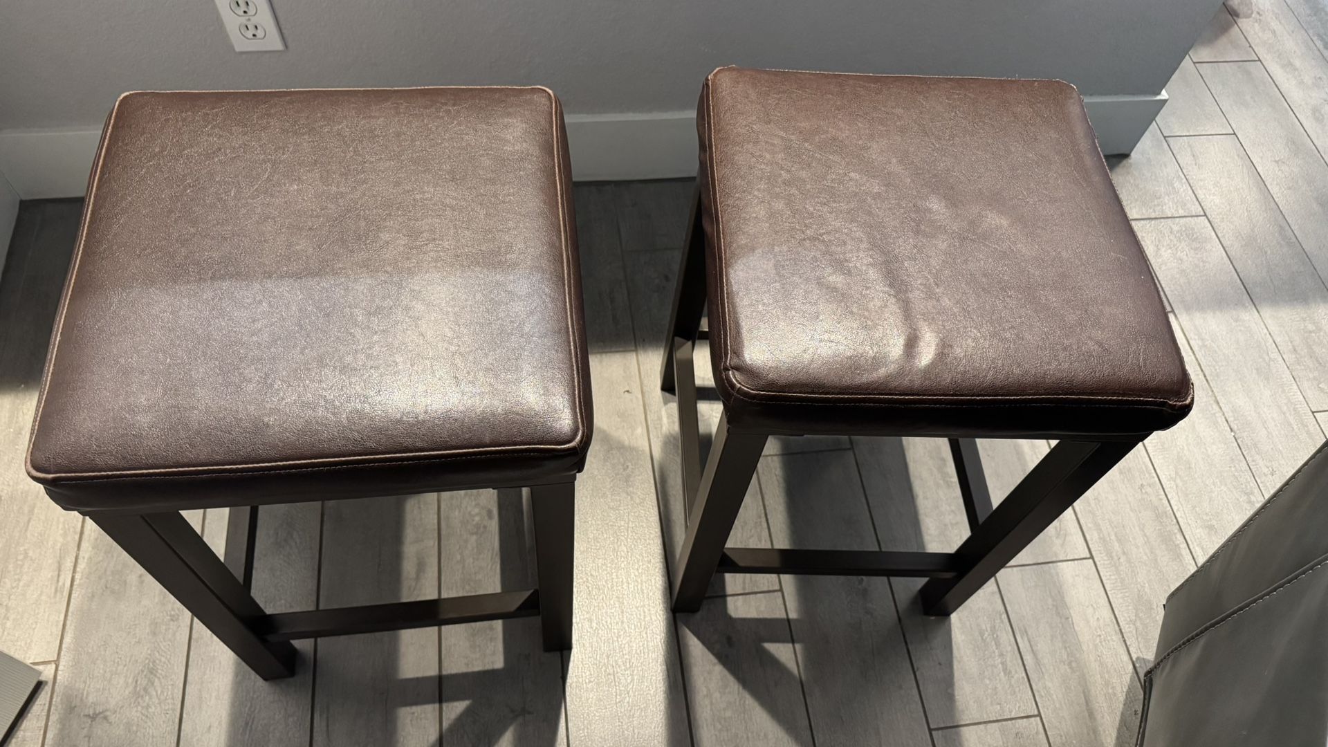 Two Metal Bar Stools