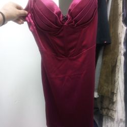 Brand New Silky Burgundy Mini Dress