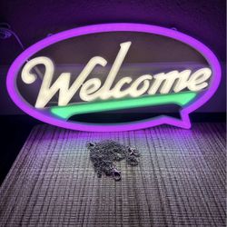Welcome Sign Neon Lights 