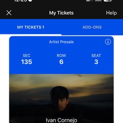 one ticket for ivan cornejo 