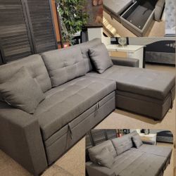 Sleeper Reversable Sectional in Grey Color